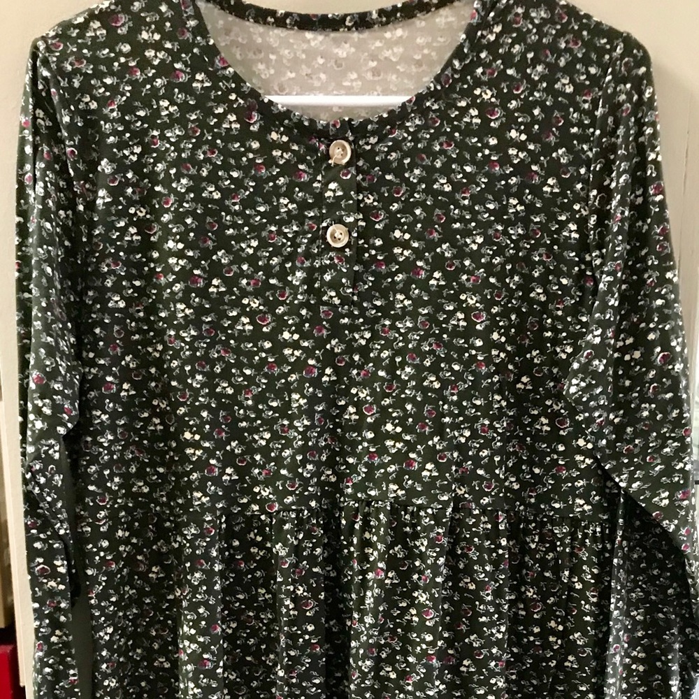 New suede floral print dress